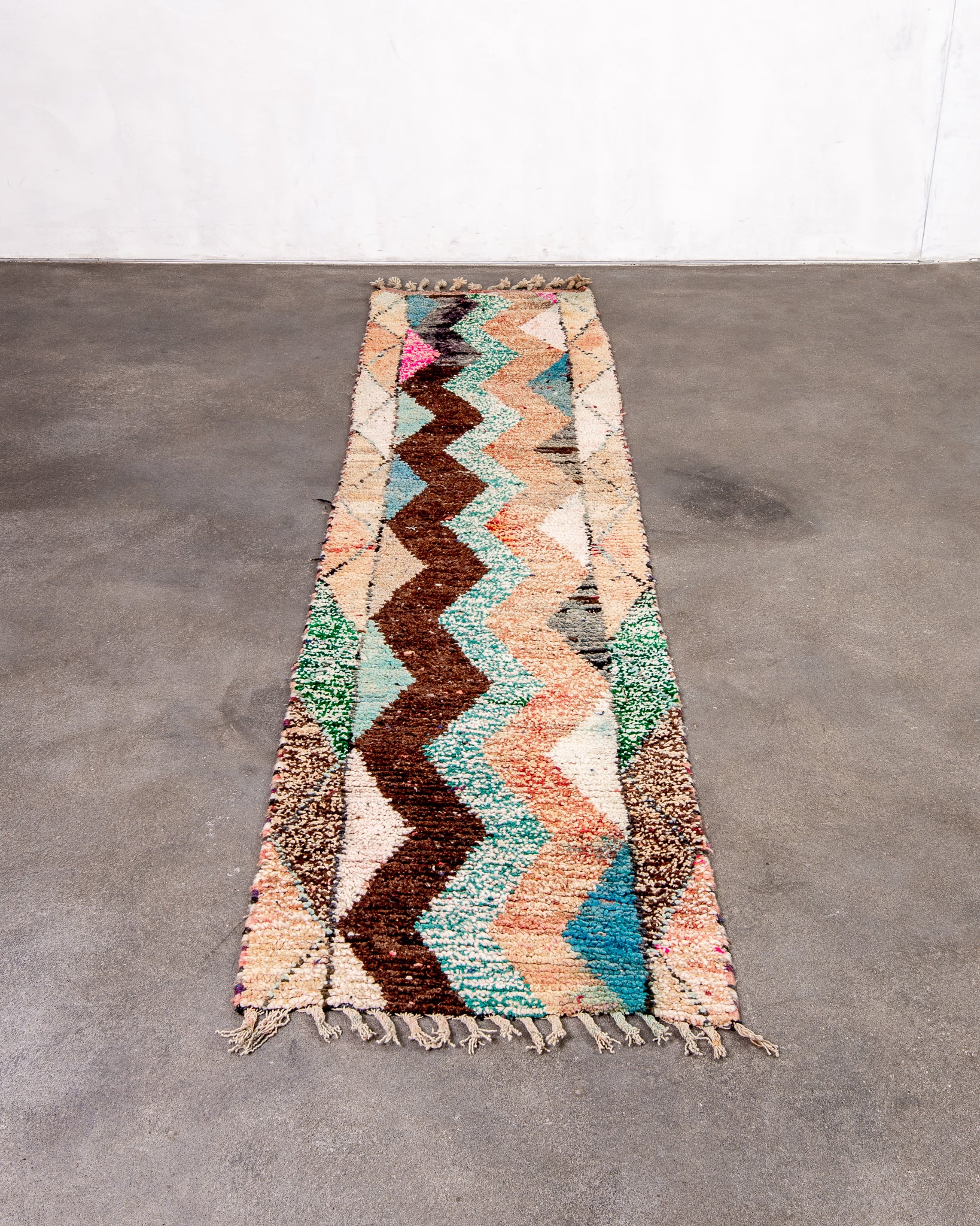 Modern designer handcrafted Berber rug from morocco Boujed with beautiful colors and patterns